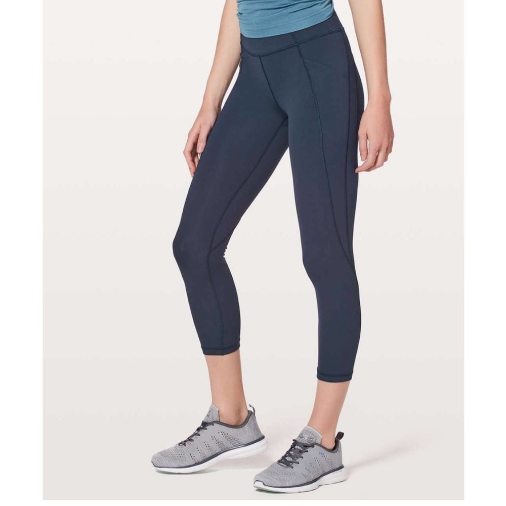 Lululemon Cropped Legging True Navy Blue Time To Sweat Crop Size 6